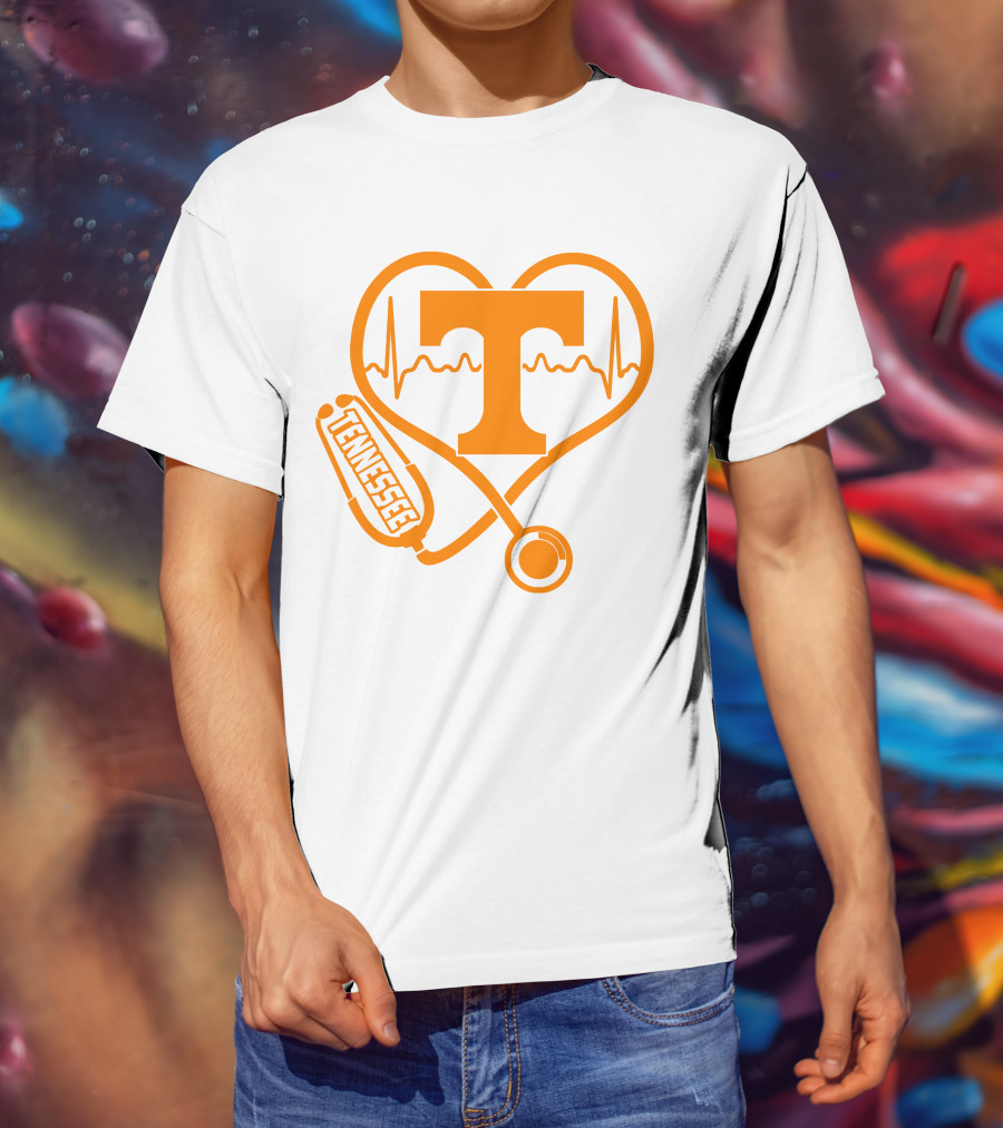 Tennessee Volunteers Nurse Heartbeat Stethoscope T-Shirt