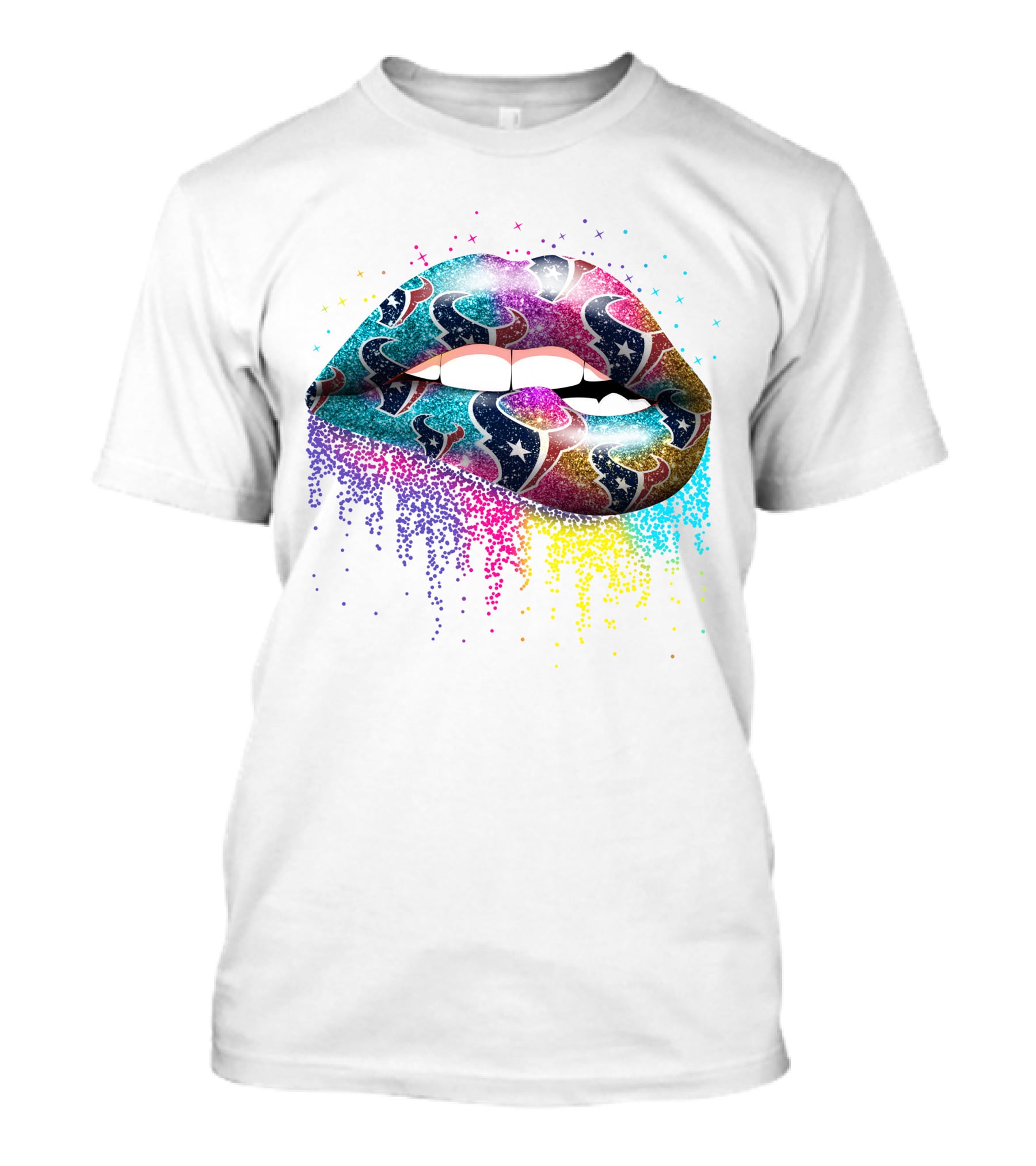 Houston Texans Glitter Lips Fan T-Shirt