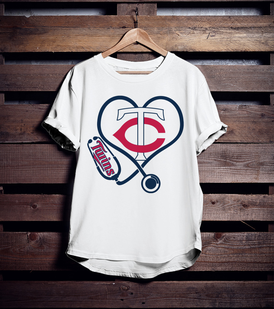 Minnesota Twins Nurse Love Stethoscope Heart T-Shirt