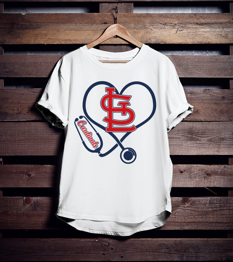 St. Louis Cardinals Nurse Heart Stethoscope Love T-Shirt