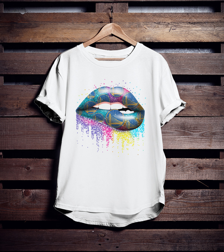 Golden State Warriors Glitter Lips T-Shirt