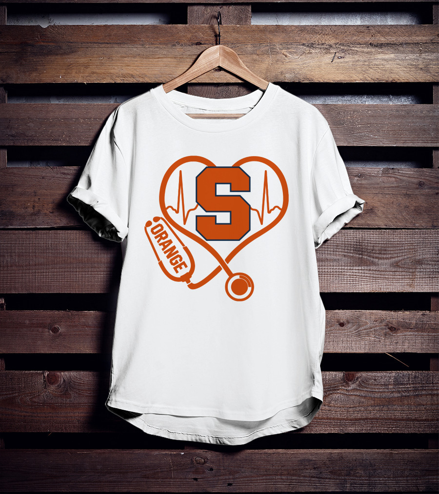 Nurse Heartbeat Syracuse Orange Stethoscope T-Shirt