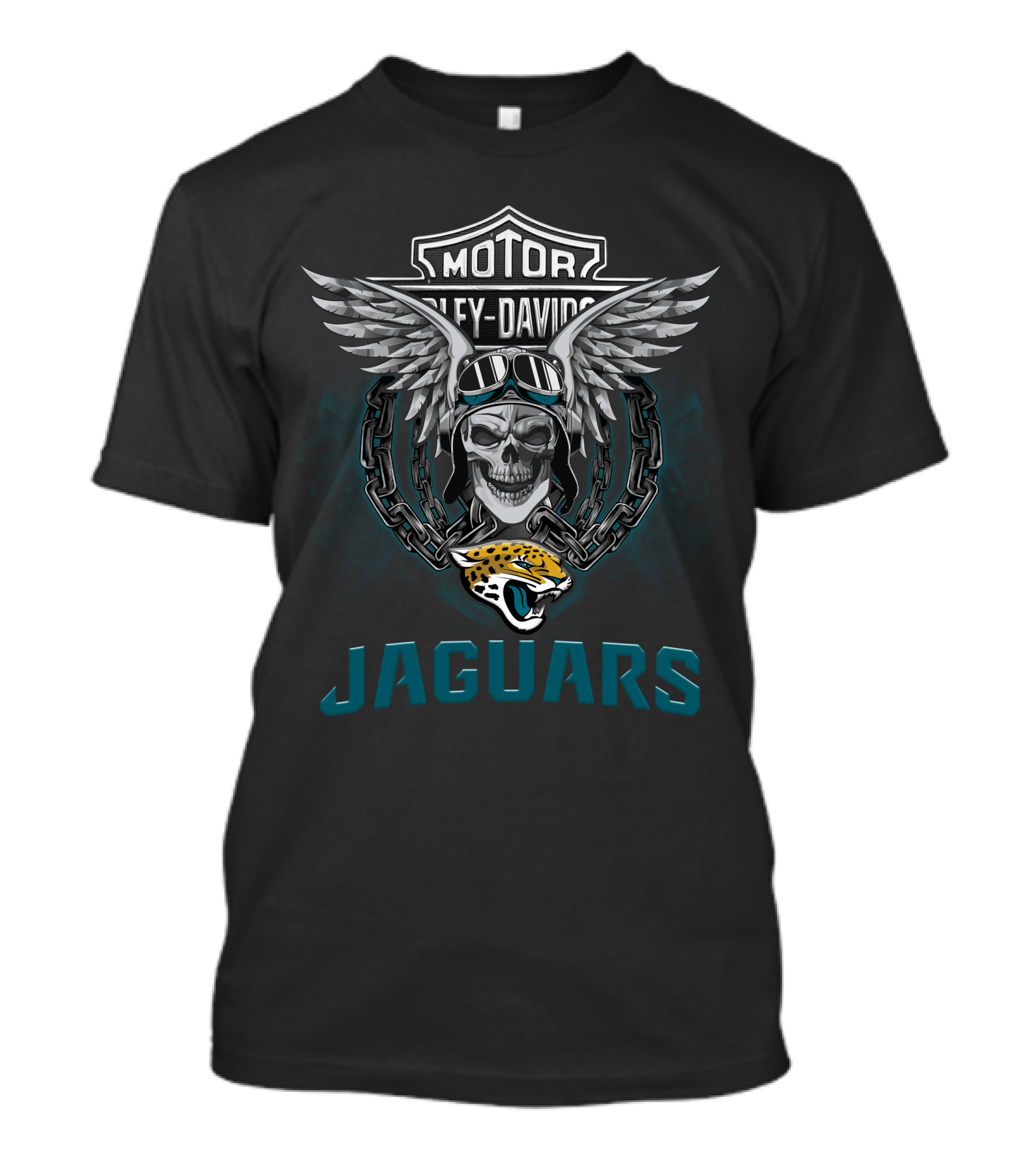 Harley Davidson Motorcycles Wings Skull Goggles Jaguars Logo Nfl Jacksonville T-Shirt