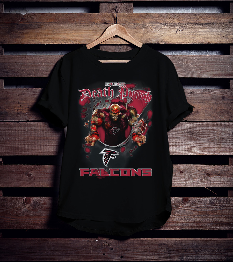Five Finger Death Punch Nfl Atlanta Falcons Harley Davidson Motorcycle Biker T-Shirt