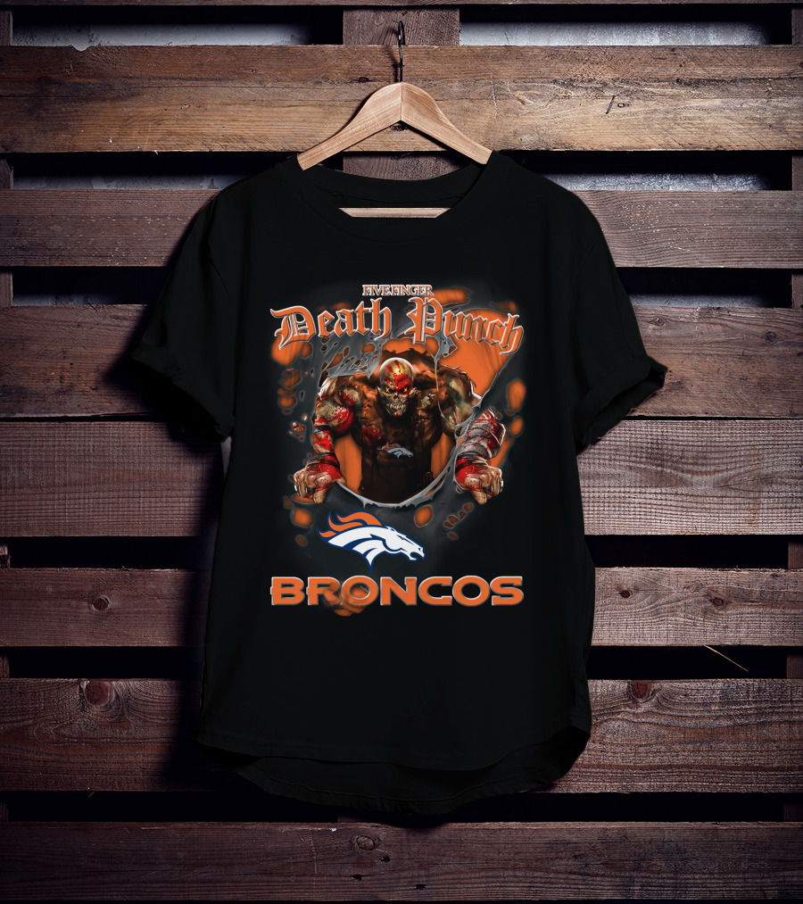 Five Finger Death Punch Denver Broncos Nfl T-Shirt