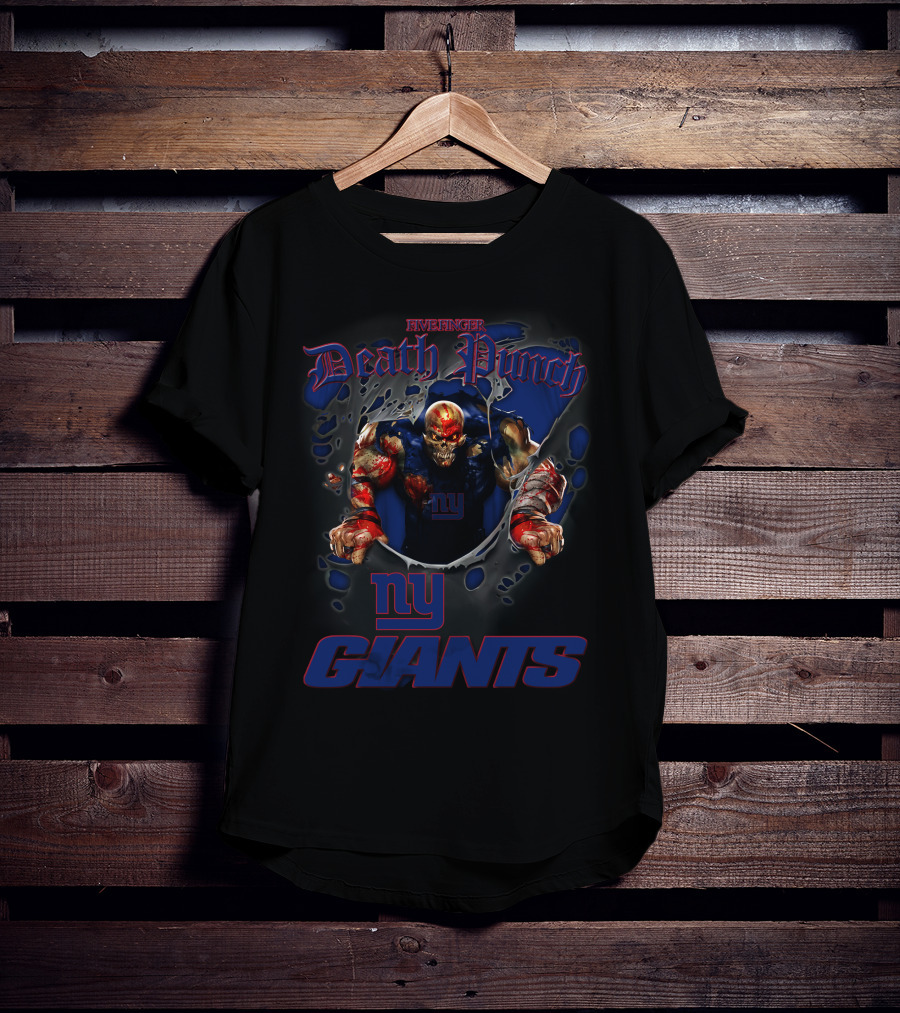 Harley Davidson Avenger Death Punch New York Giants Nfl Biker T-Shirt