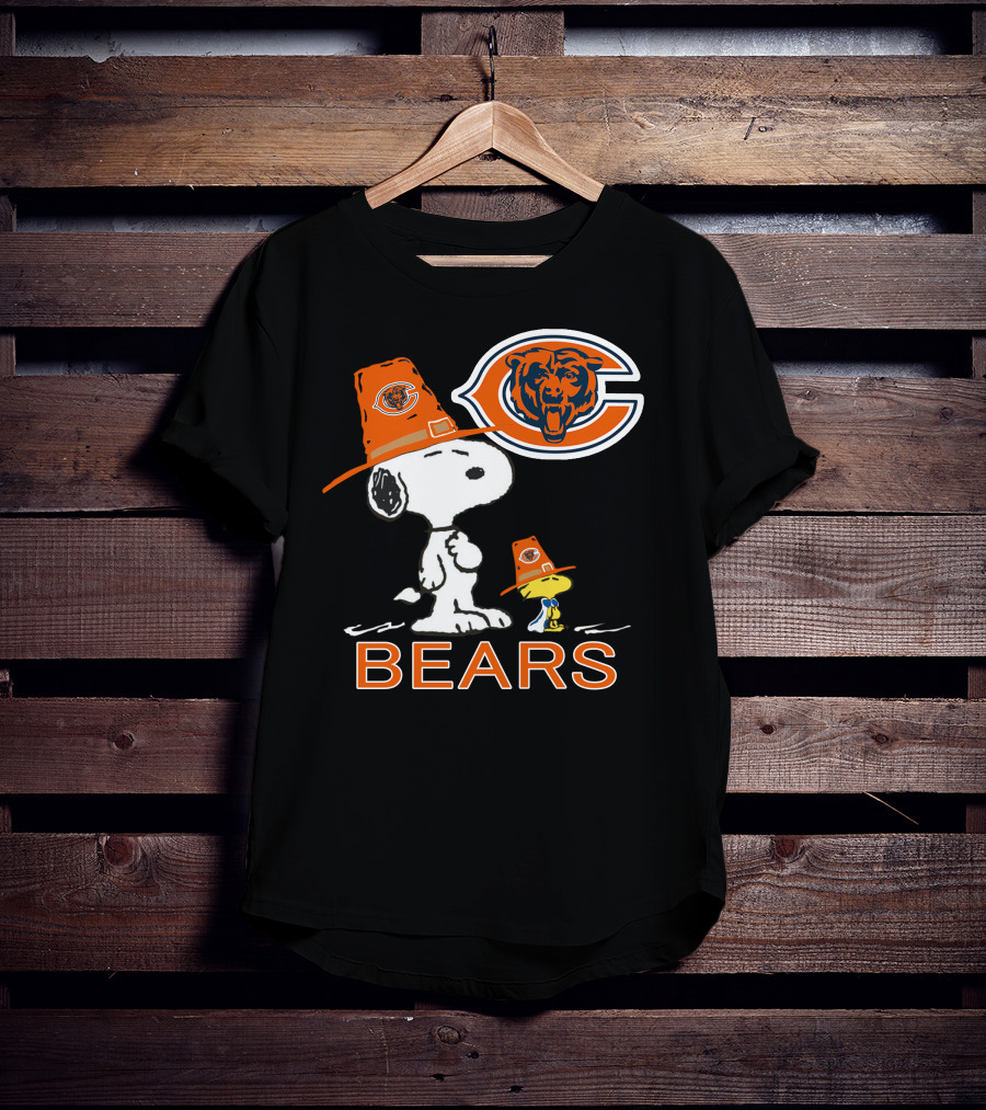 Chicago Bears Snoopy And Woodstock Thanksgiving Football T-Shirt