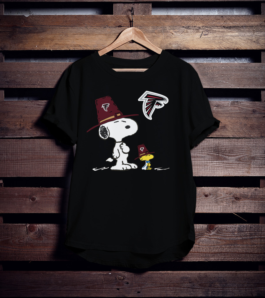 Atlanta Falcons Snoopy Thanksgiving Pilgrim Hats T-Shirt