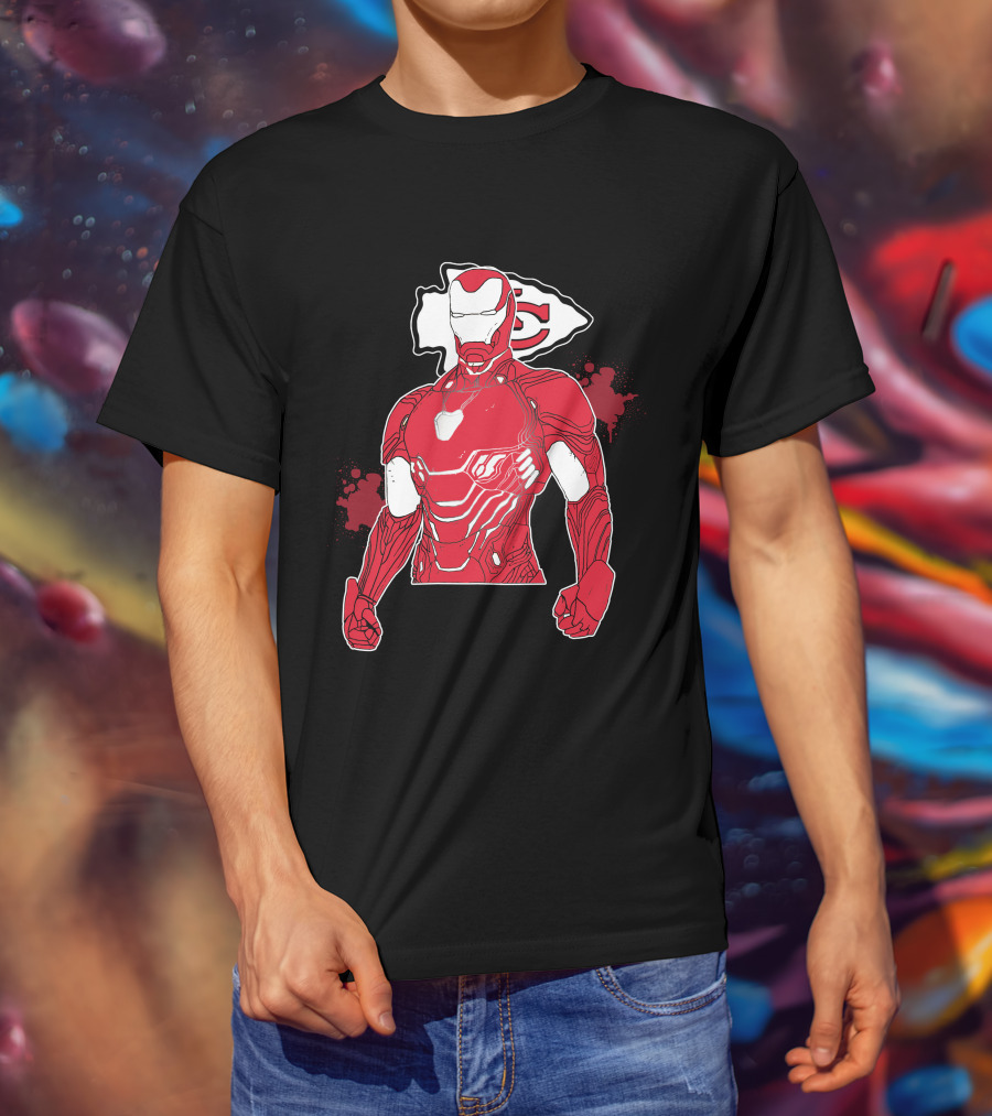 Iron Man Kansas City Chiefs Crossover T-Shirt
