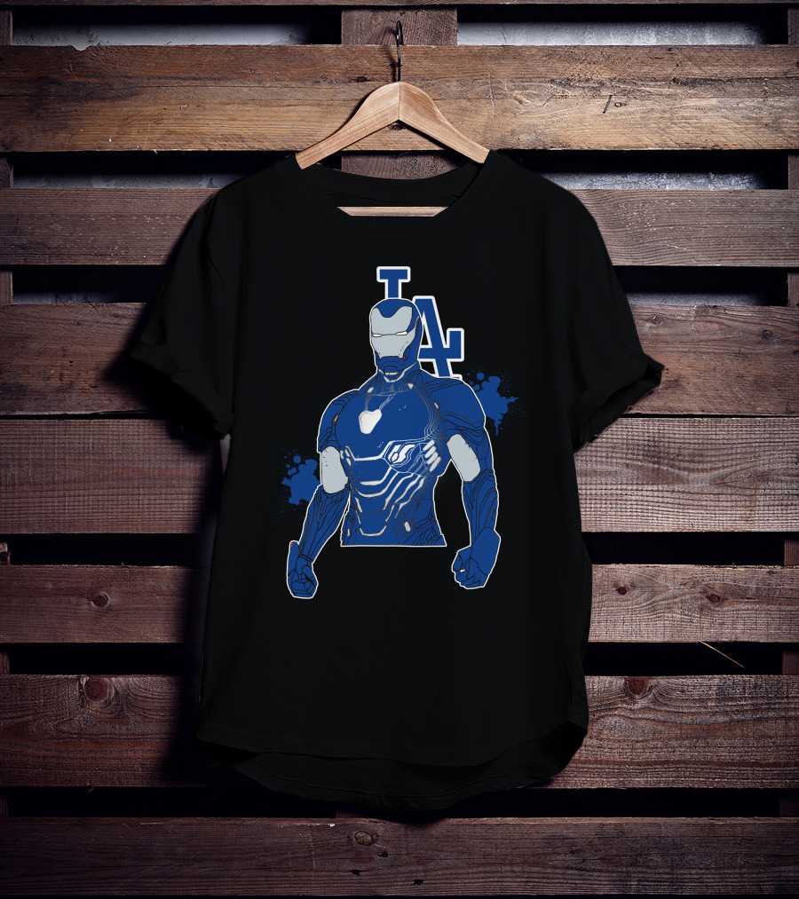 Iron Man La Dodgers Team Up Heroic Crossover T-Shirt
