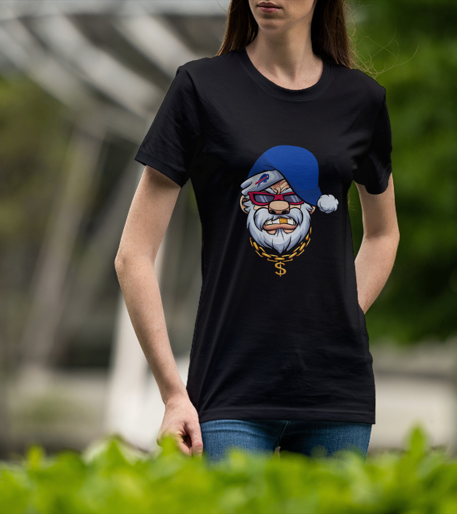 Bills Mafia Gangster Santa Dollar Chain T-Shirt