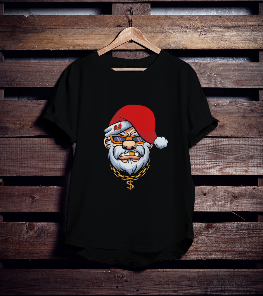 Buccaneers Santa With Gangster Chain And Sunglasses T-Shirt