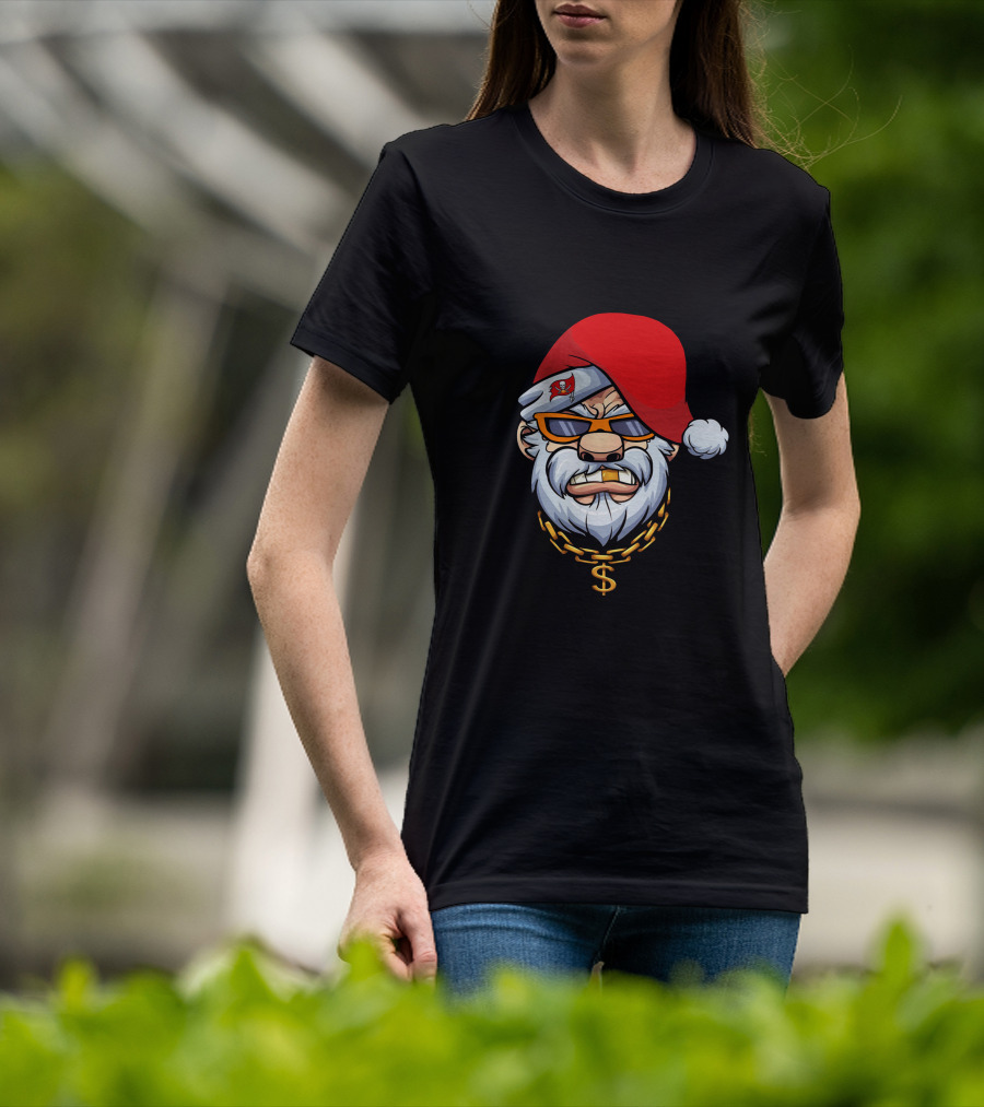 Buccaneers Santa With Gangster Chain And Sunglasses T-Shirt
