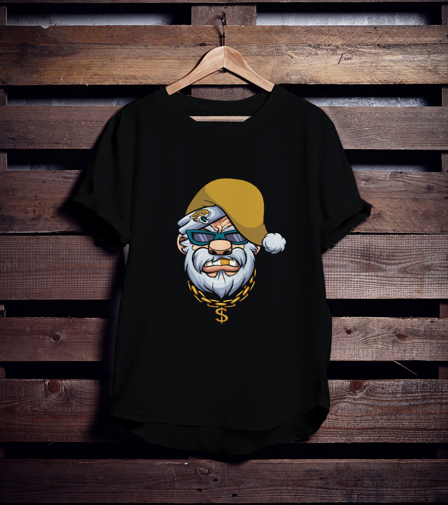 Jaguars Gangster Santa Dollar Sign Chain T-Shirt