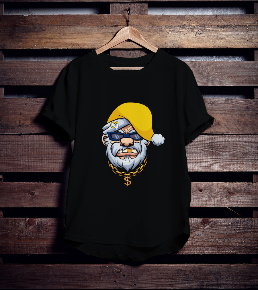 Rams Santa Dollar Chain Gangster Style T-Shirt