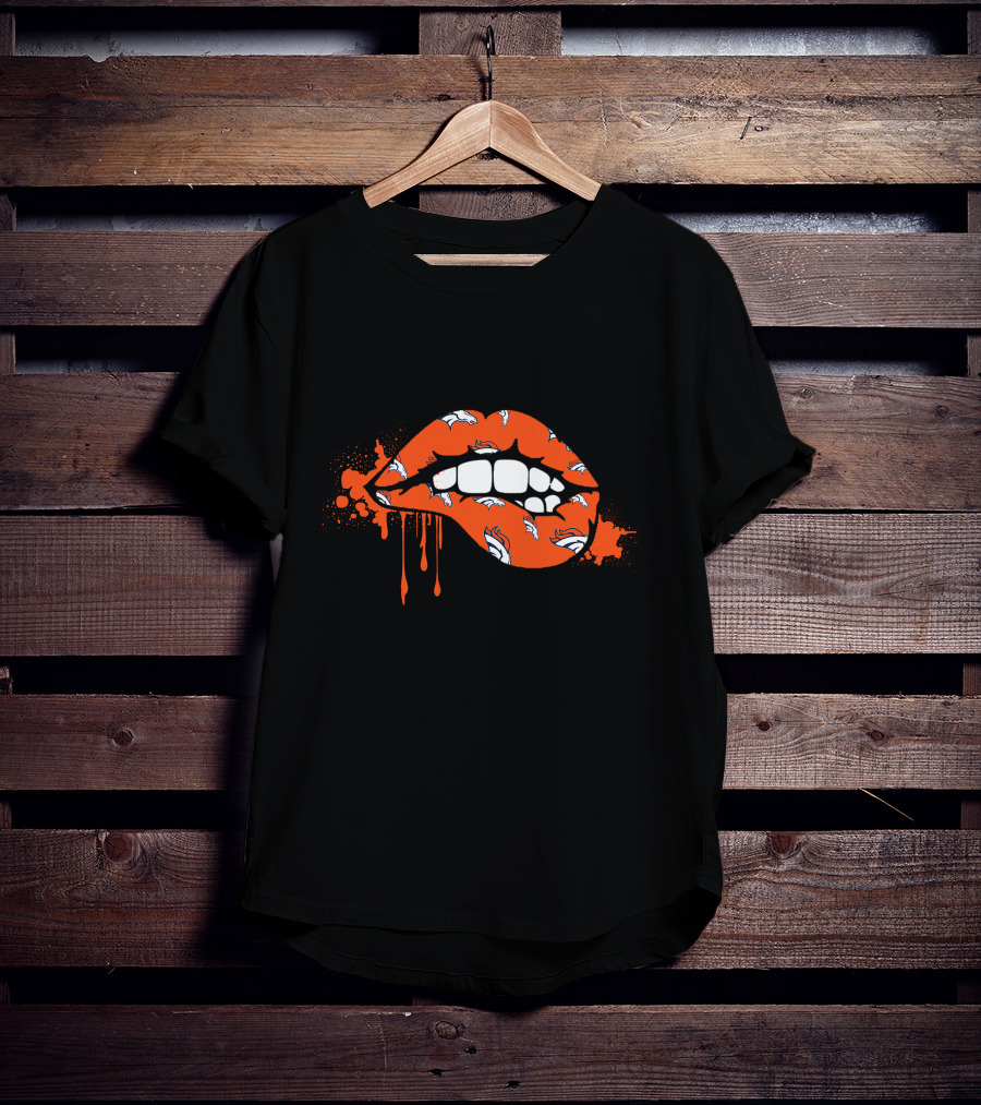 Dripping Lips Denver Broncos Style T-Shirt