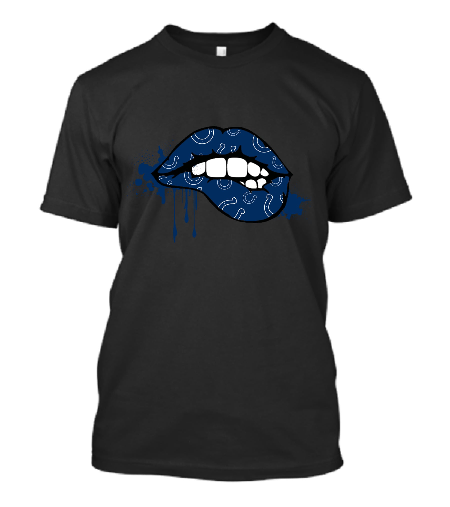Dripping Blue Lips With Horseshoe Colts T-Shirt