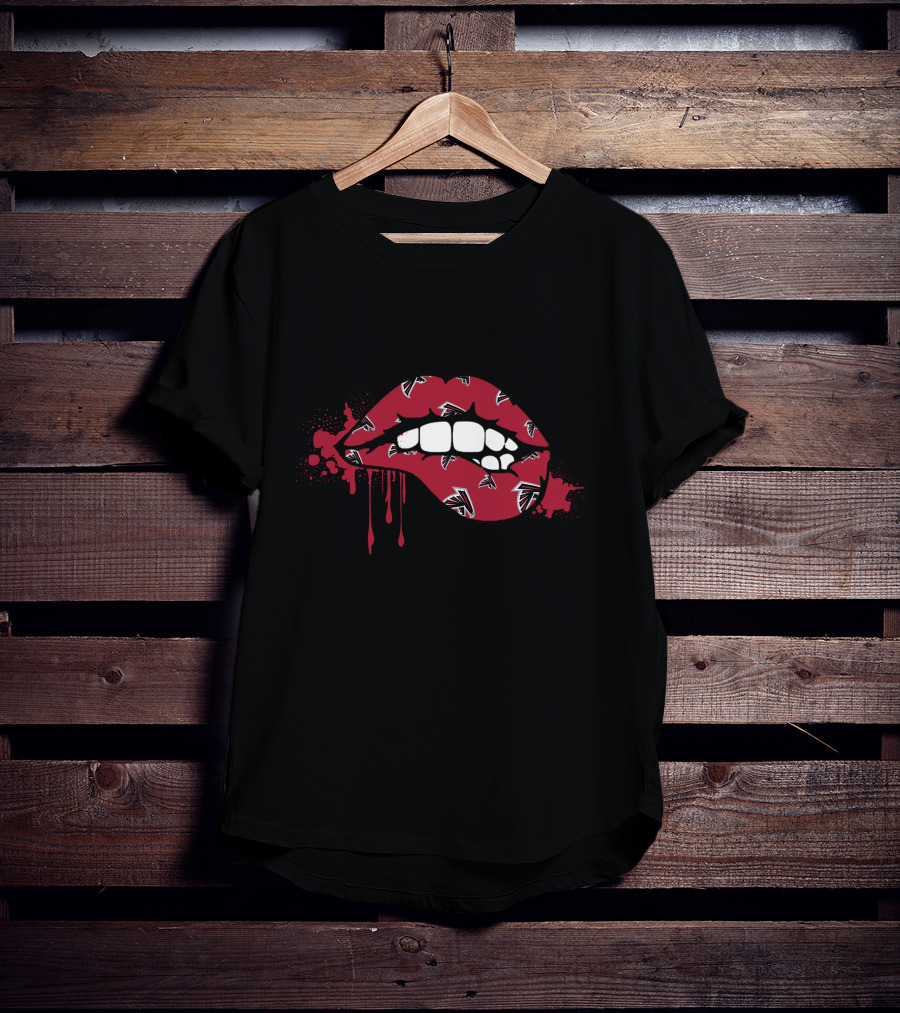 Dripping Lips With Falcons Iconic Red Bite T-Shirt