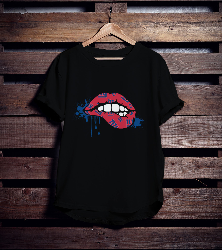 New York Giants Dripping Lips Artwork T-Shirt
