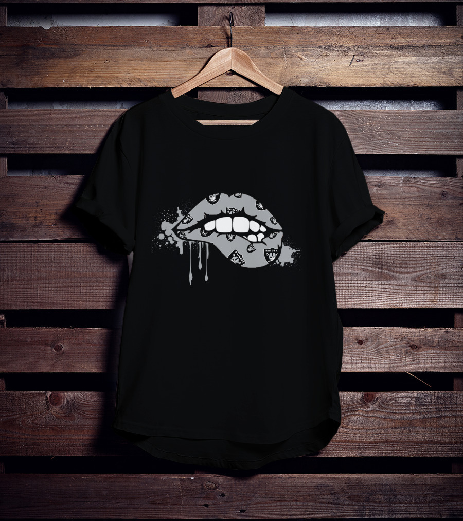 Dripping Lips Raiders Nfl Team T-Shirt
