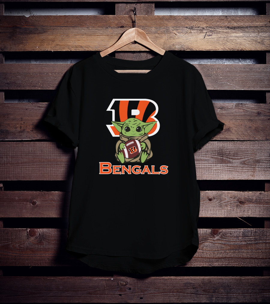 Bengals Baby Yoda Star Wars Football Fan T-Shirt