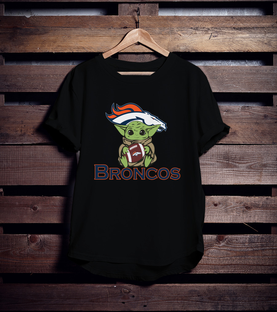 Broncos Baby Yoda Star Wars Football Team T-Shirt