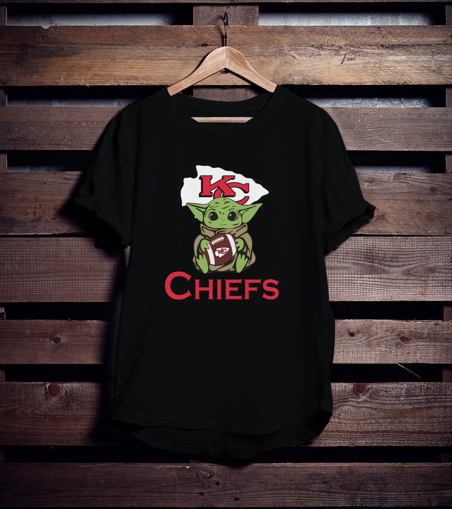 Chiefs Baby Yoda Star Wars Kansas City Football T-Shirt