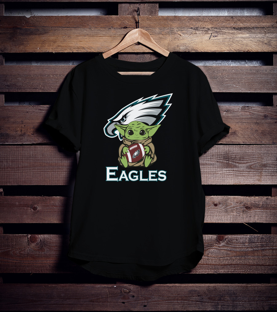 Eagles Baby Yoda Star Wars Football Fan T-Shirt