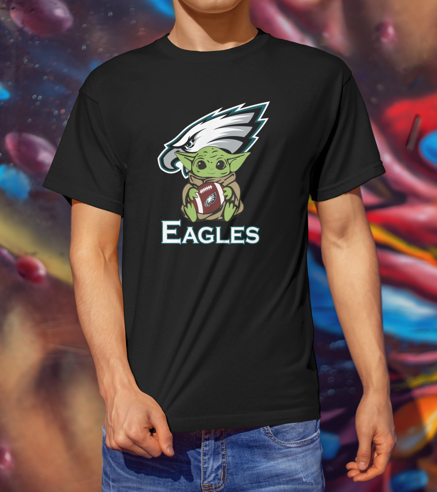 Eagles Baby Yoda Star Wars Football Fan T-Shirt