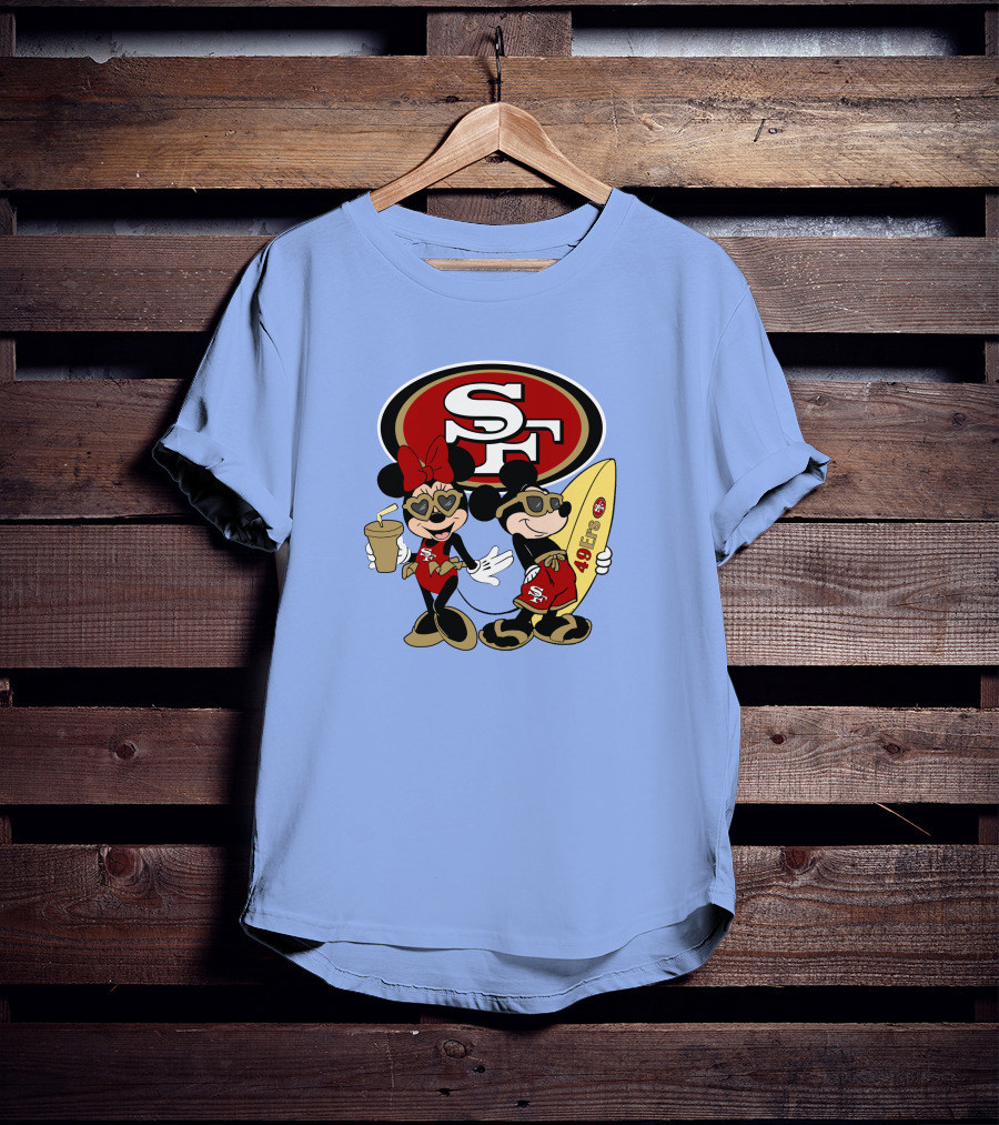 49ers Mickey Minnie Surfing Vacation Sf T-Shirt