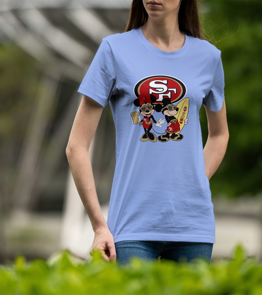 49ers Mickey Minnie Surfing Vacation Sf T-Shirt