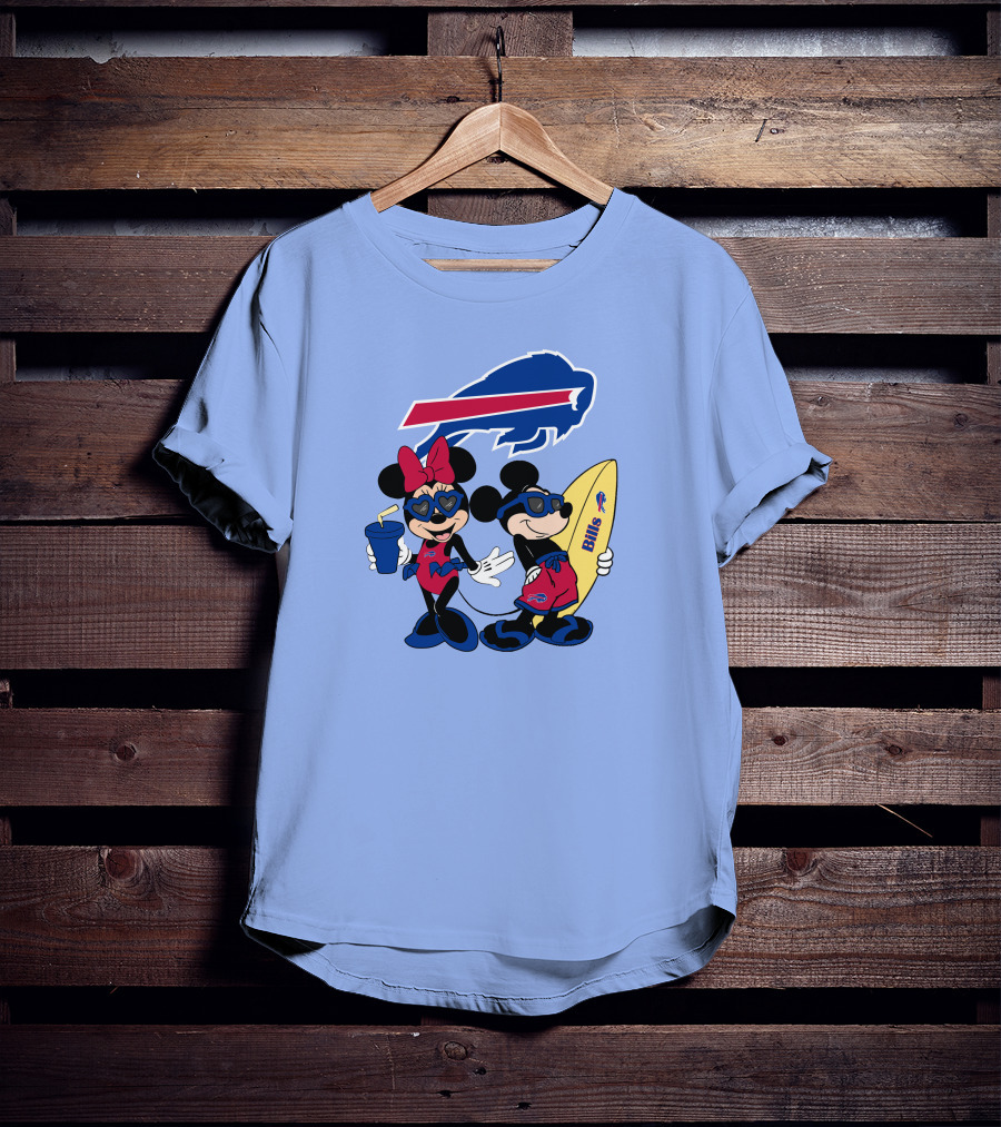 Bills Mickey Minnie Happy Vacation Disney Surf Fun T-Shirt