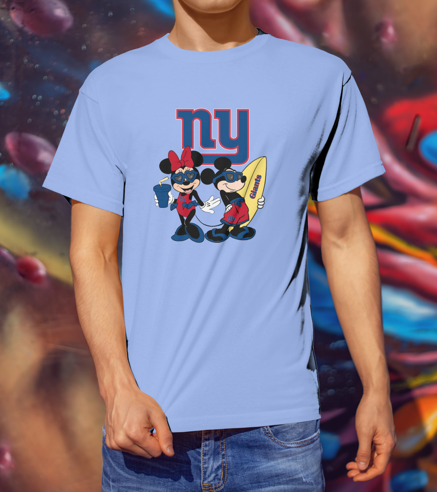 Ny Giants Vacation Mickey Minnie T-Shirt