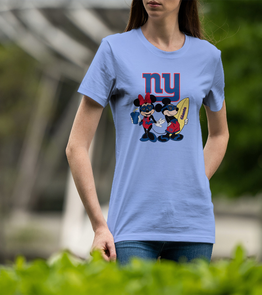 Ny Giants Vacation Mickey Minnie T-Shirt