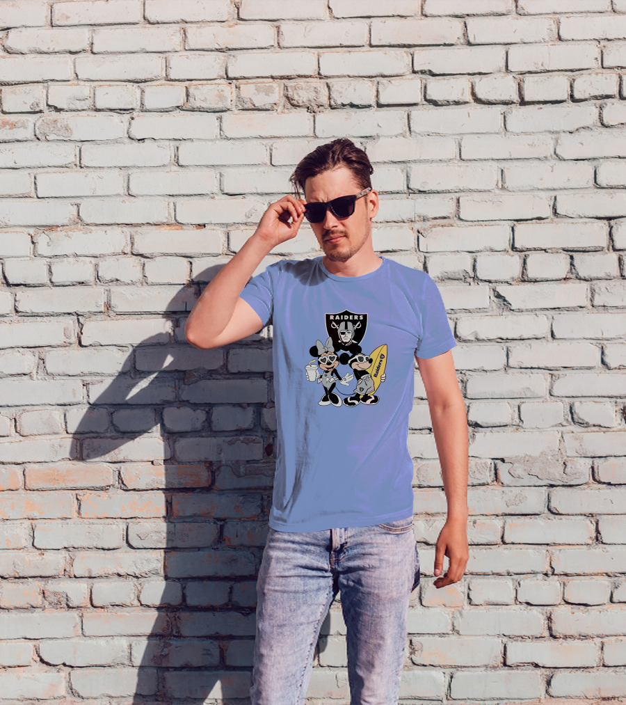 Raiders Mickey Minnie Vacation Surfing Fun T-Shirt