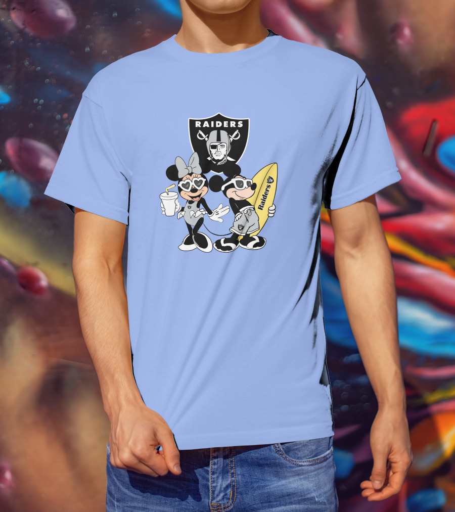 Raiders Mickey Minnie Vacation Surfing Fun T-Shirt