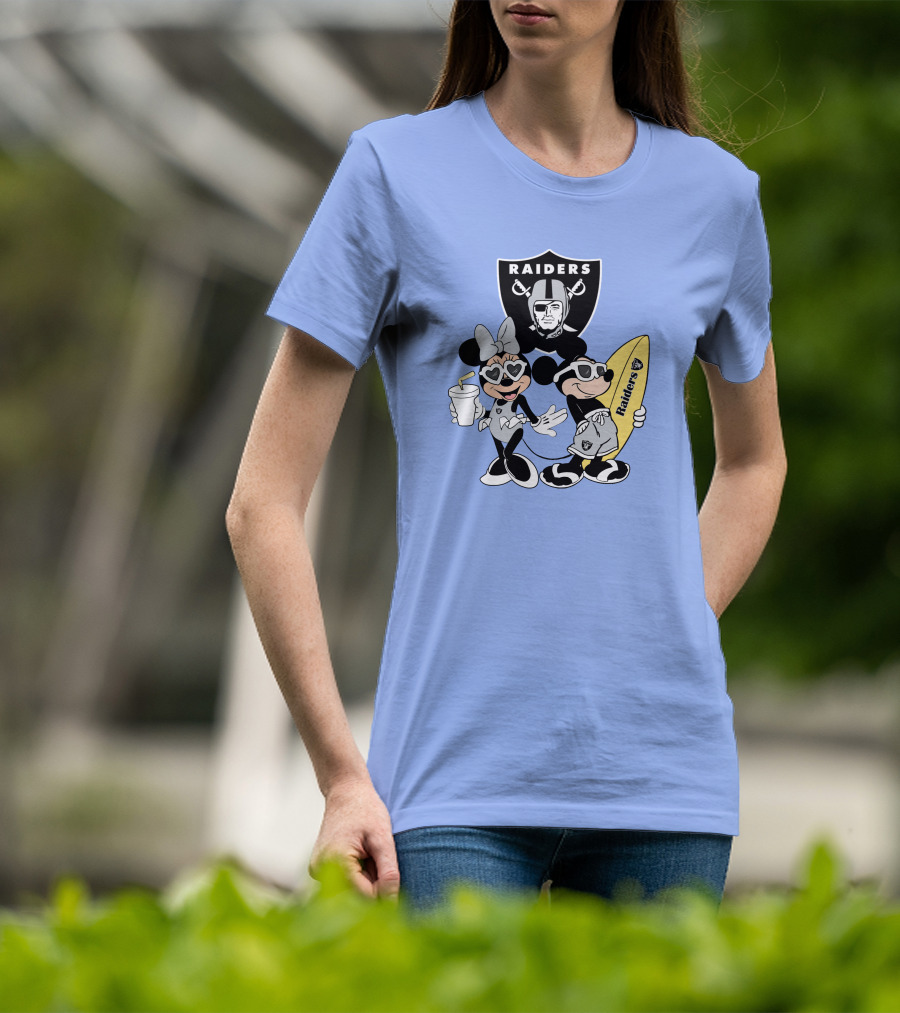 Raiders Mickey Minnie Vacation Surfing Fun T-Shirt