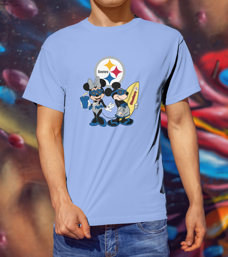 Steelers Mickey And Minnie Happy Vacation Adventure T-Shirt