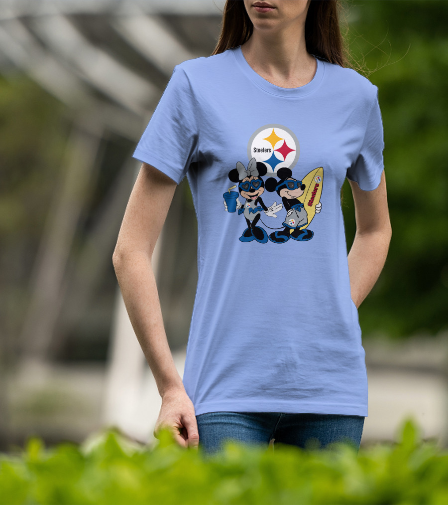 Steelers Mickey And Minnie Happy Vacation Adventure T-Shirt