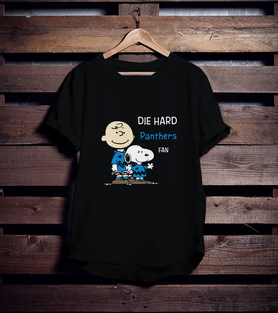 Die Hard Panthers Fan Snoopy And Charlie Brown T-Shirt