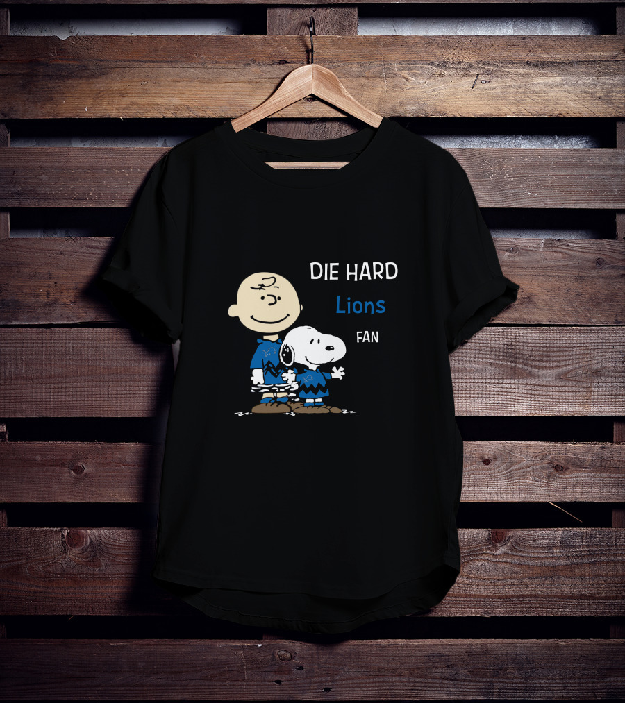 DIE HARD Lions FAN Snoopy Charlie Brown T-Shirt