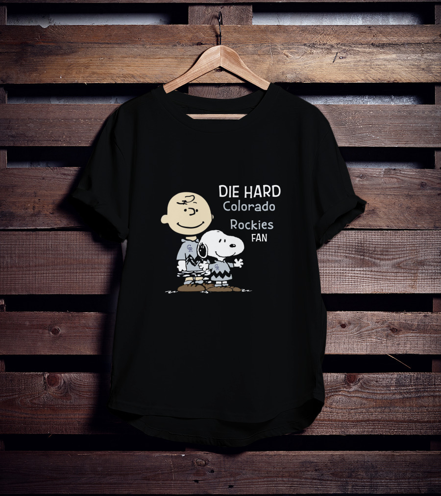 DIE HARD Colorado Rockies FAN Snoopy And Charlie Brown T-Shirt