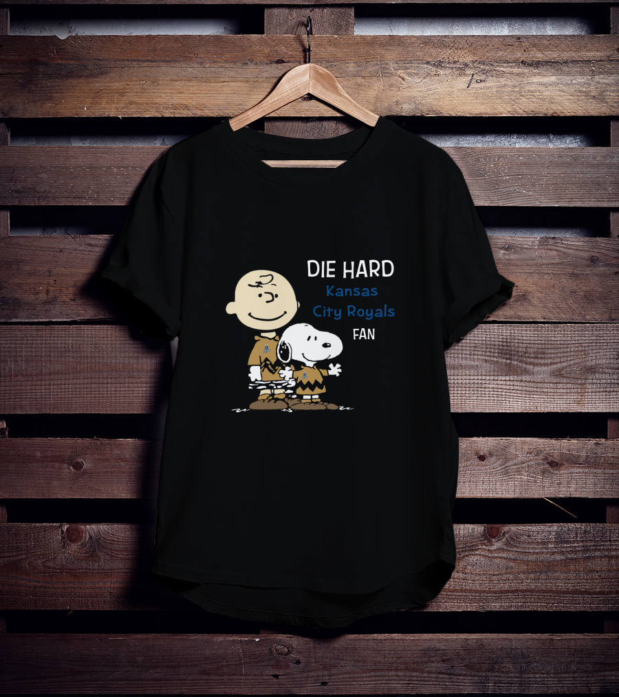 Die Hard Kansas City Royals Snoopy And Charlie Brown Fan T-Shirt