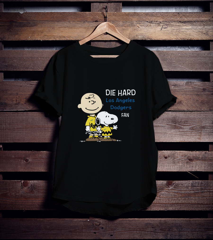 Die Hard Los Angeles Dodgers Fan Charlie Brown And Snoopy T-Shirt