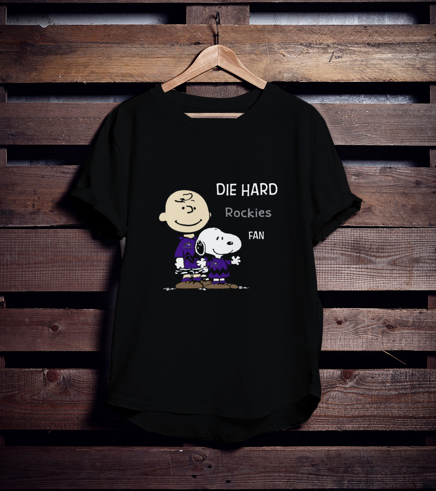 Die Hard Rockies Fan Snoopy And Charlie Brown T-Shirt