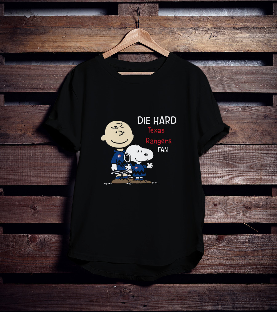 Die Hard Texas Rangers Fan Snoopy Charlie Brown T-Shirt
