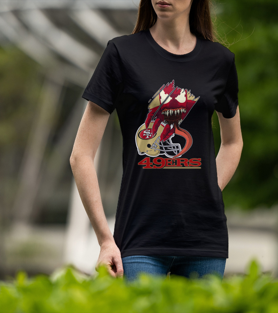 49ers Sf Football Venom Monster Helmet T-Shirt