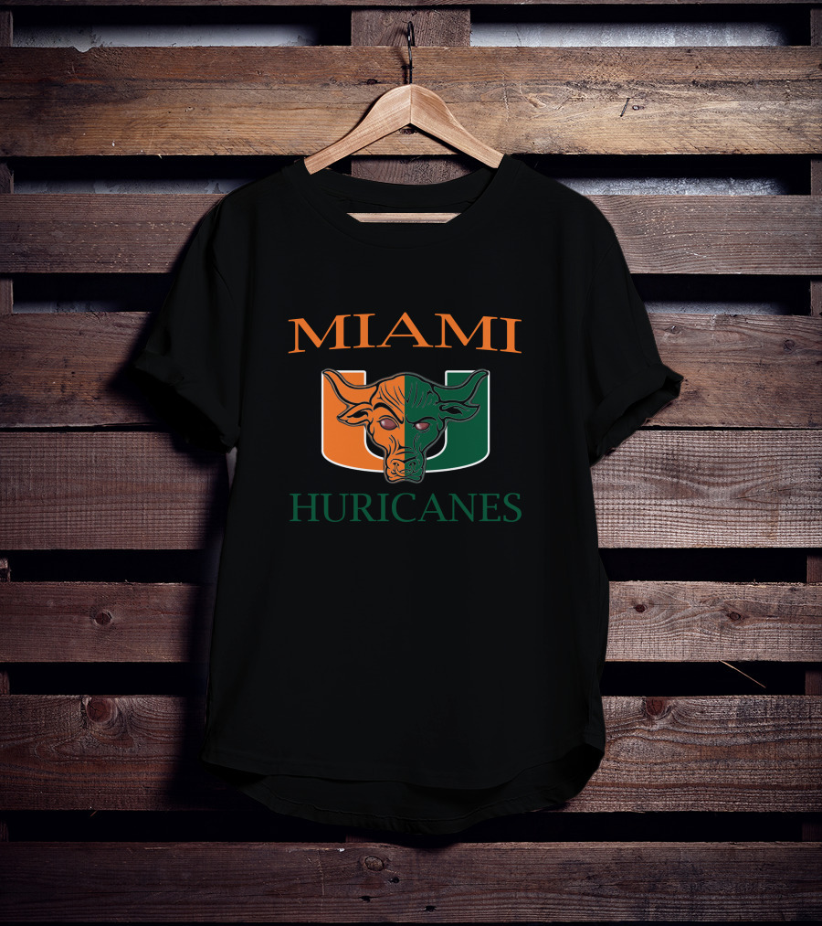Miami Hurricanes U Logo Bull Head T-Shirt