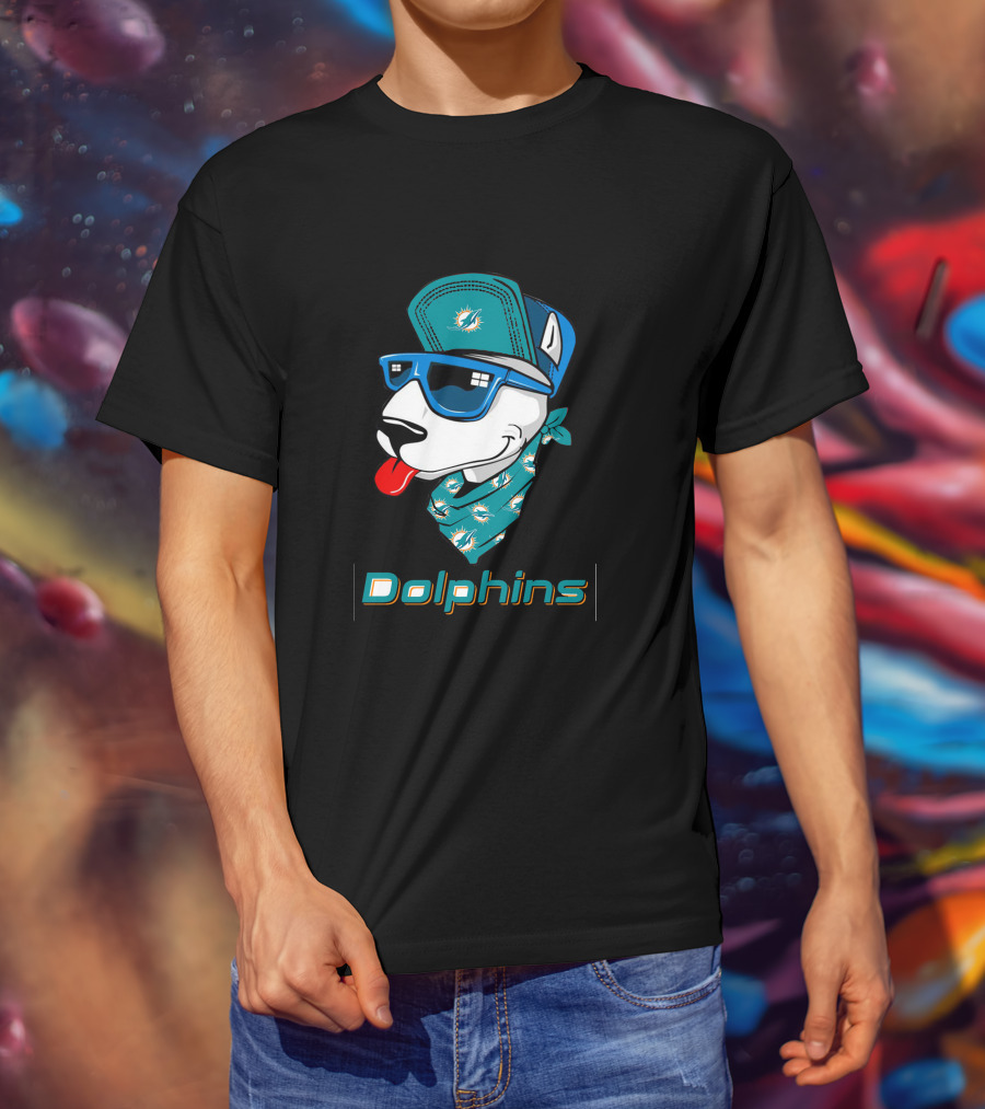 Dolphins Bull Terrier Fan Style T-Shirt