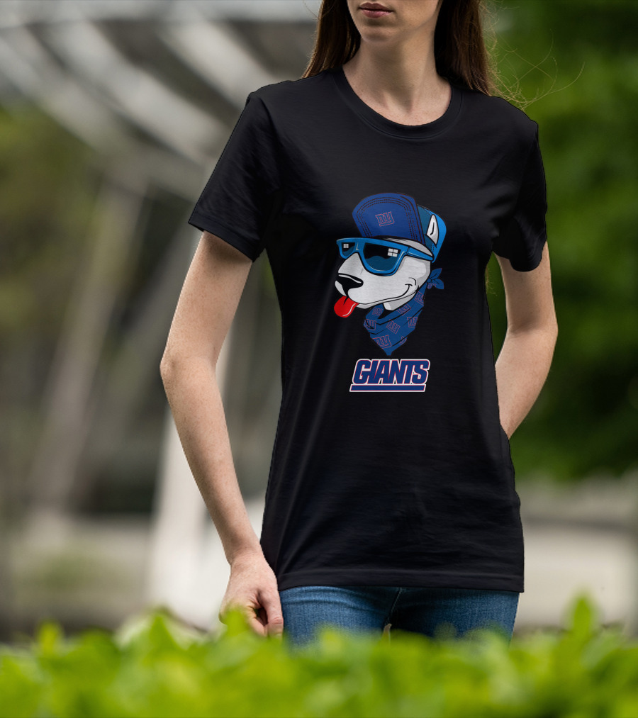 New York Giants Bull Terrier Fan Mascot T-Shirt